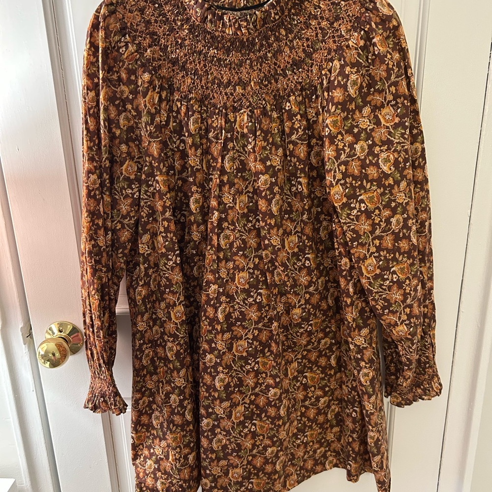 Doen Earthy Floral Cotton Dress. Mint condition. Worn twice